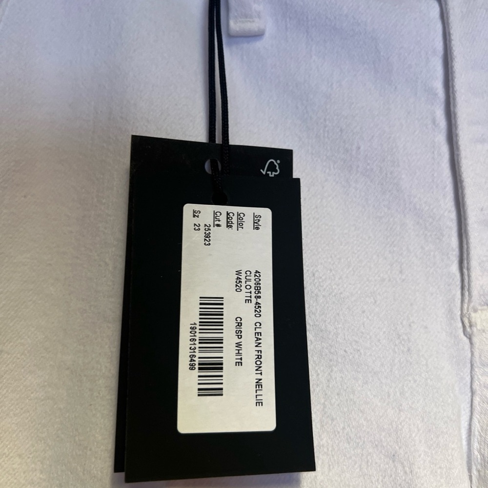 Paige Nellie High-Rise Culotte Jeans – Crisp White – Size 23 Clean Front New - Picture 2 of 6